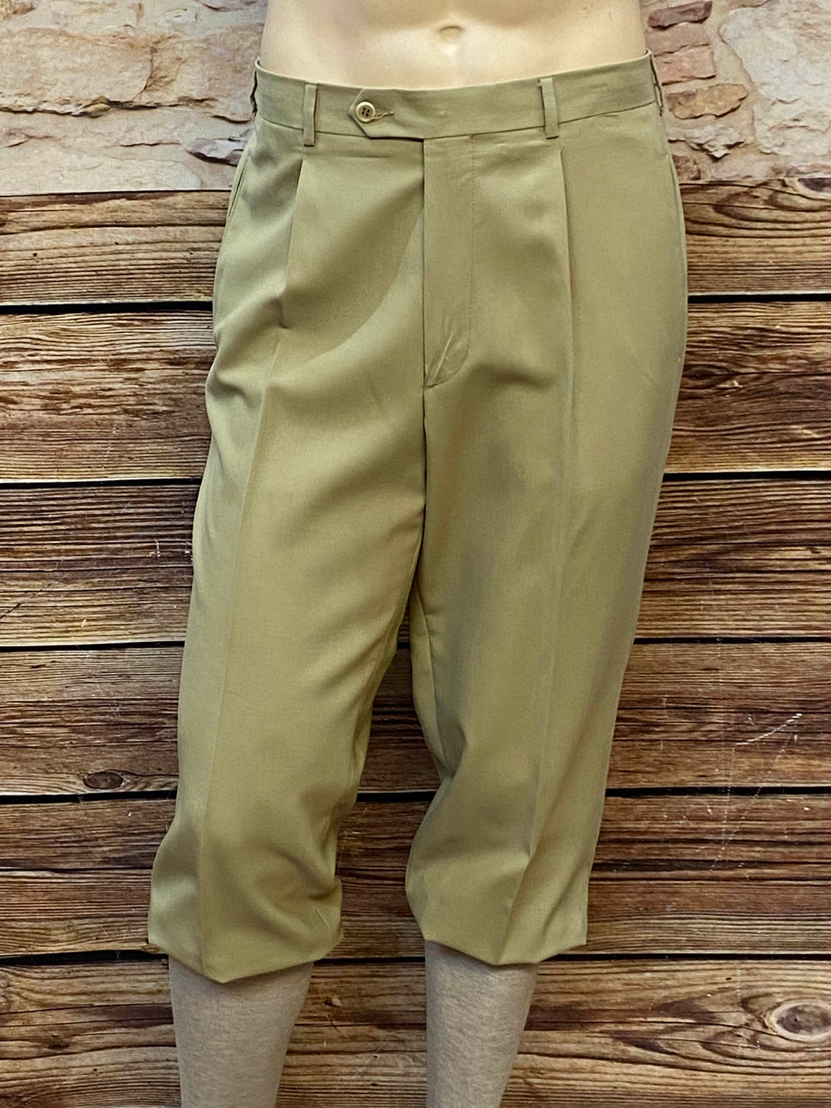 Stilvolle Beige-Grüne Knickerbocker-Hose Gr.54