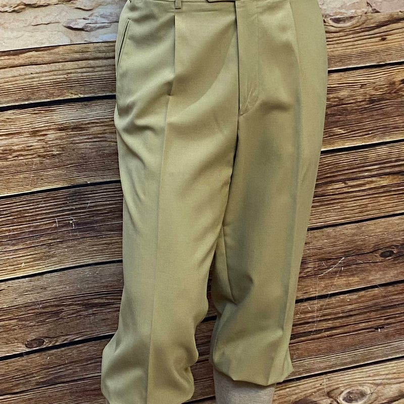 Stilvolle Beige-Grüne Knickerbocker-Hose Gr.54, B 101 cm