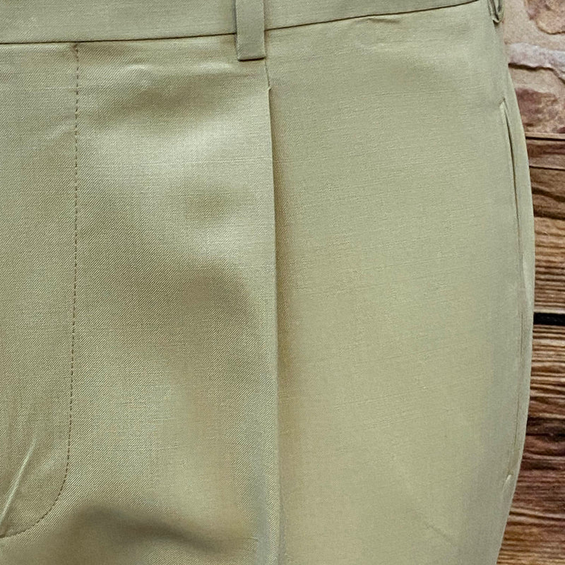 Stilvolle Beige-Grüne Knickerbocker-Hose Gr.54, B 101 cm