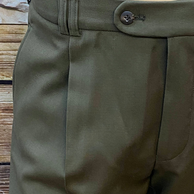 Knickerbocker Gr. 52 – olivgrüne Woolmark-Stretch-Schurwolle (Bund 99 cm)