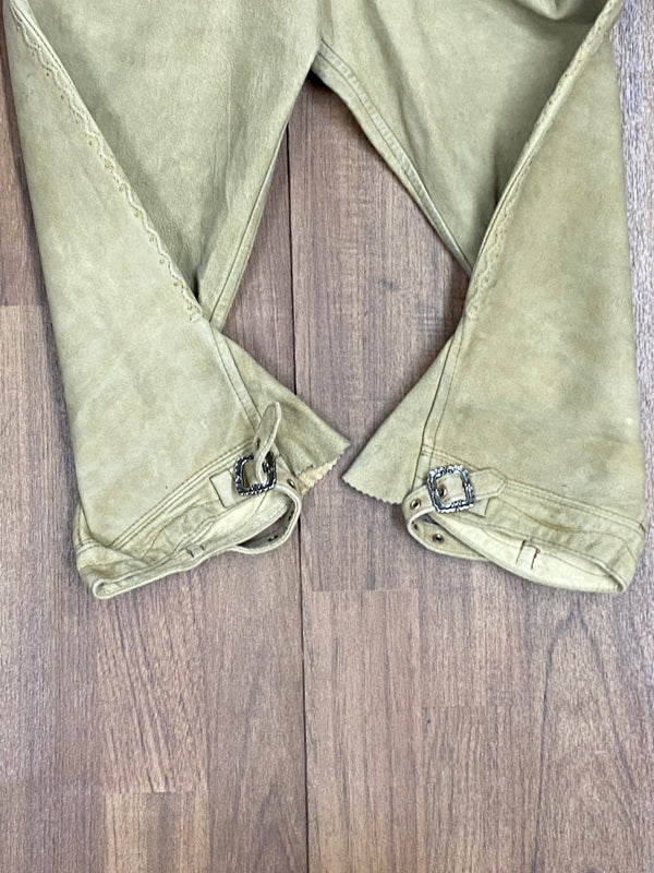 Kniebund Herren Trachten Lederhose mit Gürtel Bund 80 cm, Gr.46