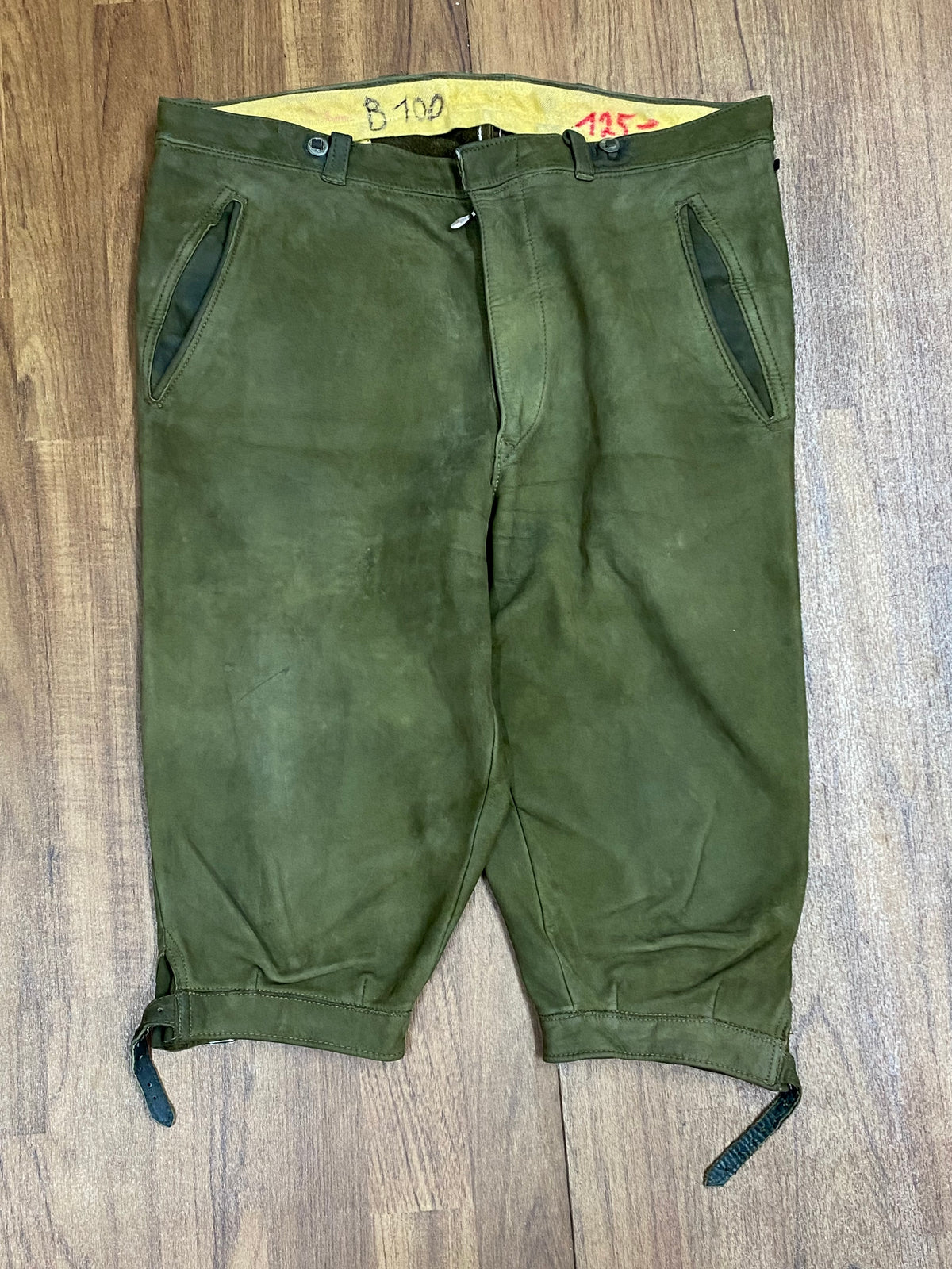 Kniebund Trachtenhose Herren Echtleder Vintage Bund 100cm