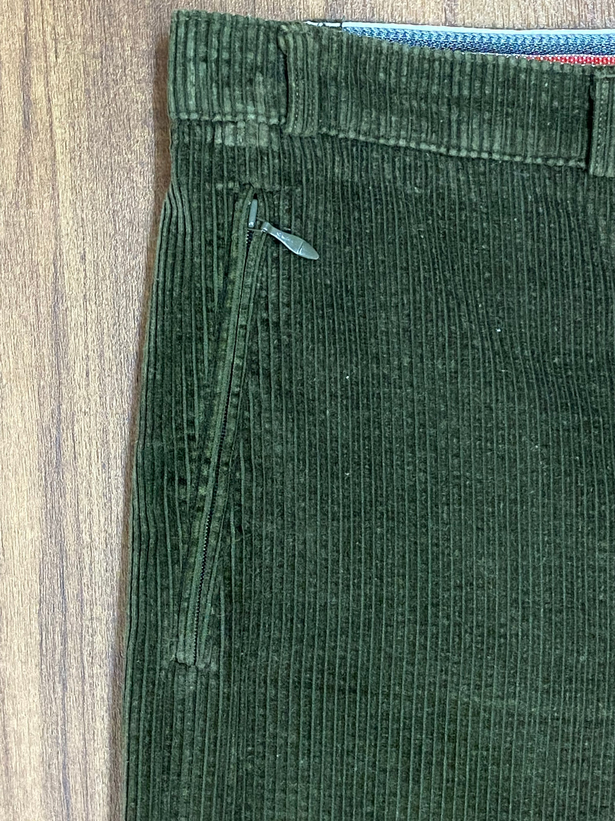 Pantalon traditionnel vintage, pantalon en velours côtelé longueur genou, taille vert 92 cm, taille 50