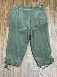 Pantalon traditionnel vintage vert, pantalon en velours côtelé longueur genou, largeur taille 86 cm, taille unisexe 44