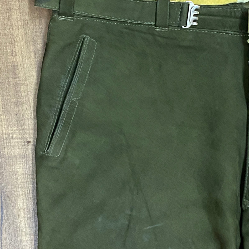 Kniebund Trachtenhose Echtleder Vintage Bergfreund Grün, Gr.56