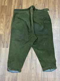 Pantalon traditionnel jusqu'aux genoux en cuir véritable ceinture Bergfreund vintage 102 cm vert, taille 56