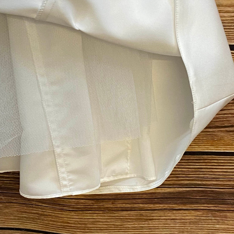 Kommunionkleid weiß mit Blütenstickerei Gr. 128