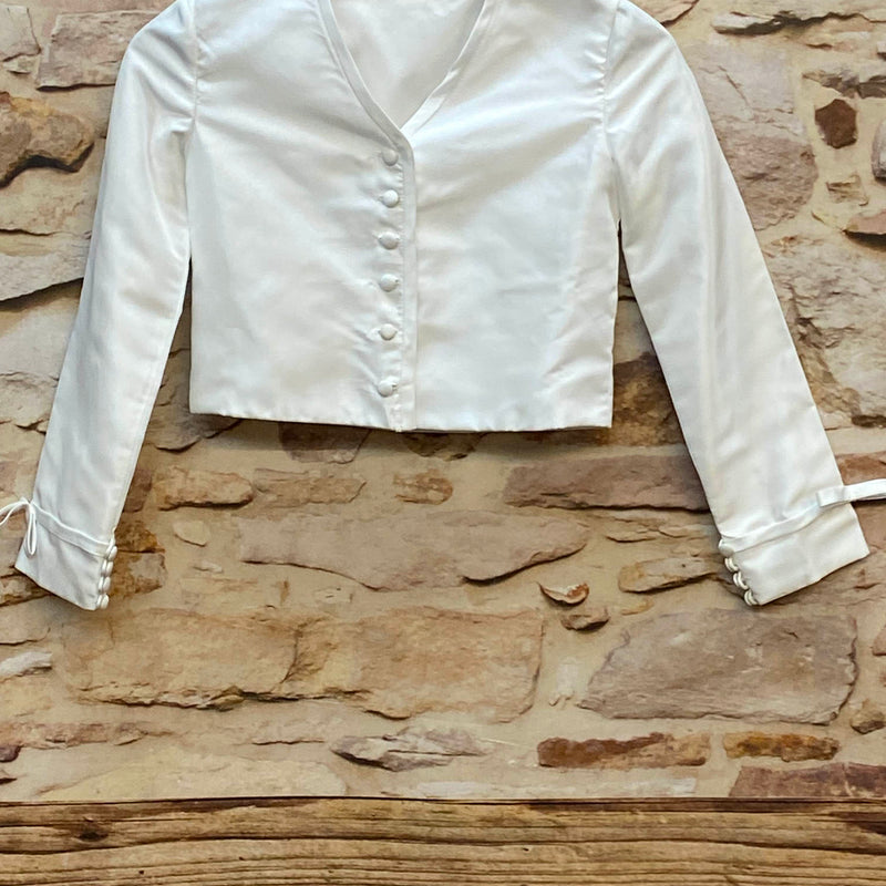 Kommunion Set weiß Gr. 128 – Rock mit Volants & Bolerojacke