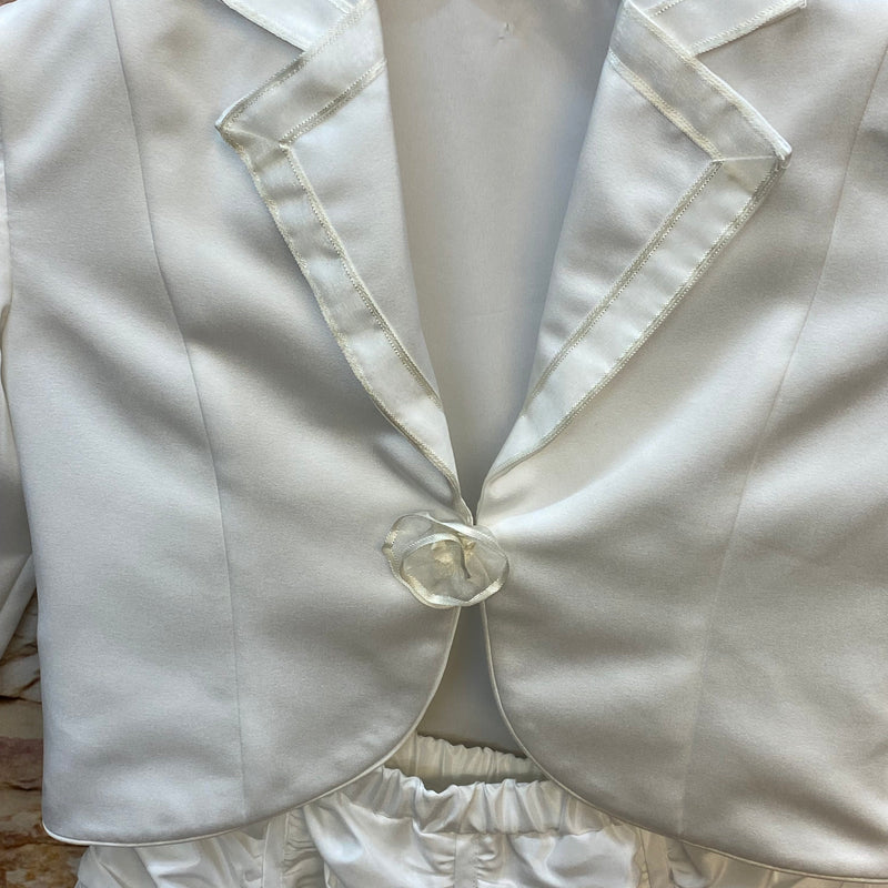 Kommunion Set weiß Gr. 128 – Rüschenrock & Bolerojacke festlich