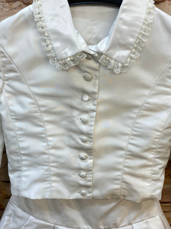 Kommunion Set weiß Gr. 128 – Rock mit Tüll & Bolero mit Spitzenkragen