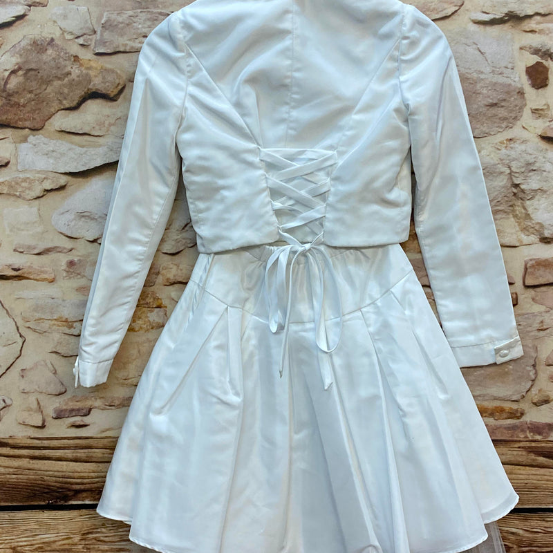 Kommunion Set weiß Gr. 128 – Rock mit Tüll & Bolero mit Spitzenkragen