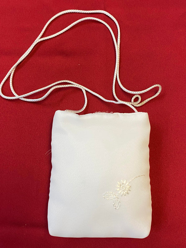 Kommunion Handtasche weiß mit Stickerei