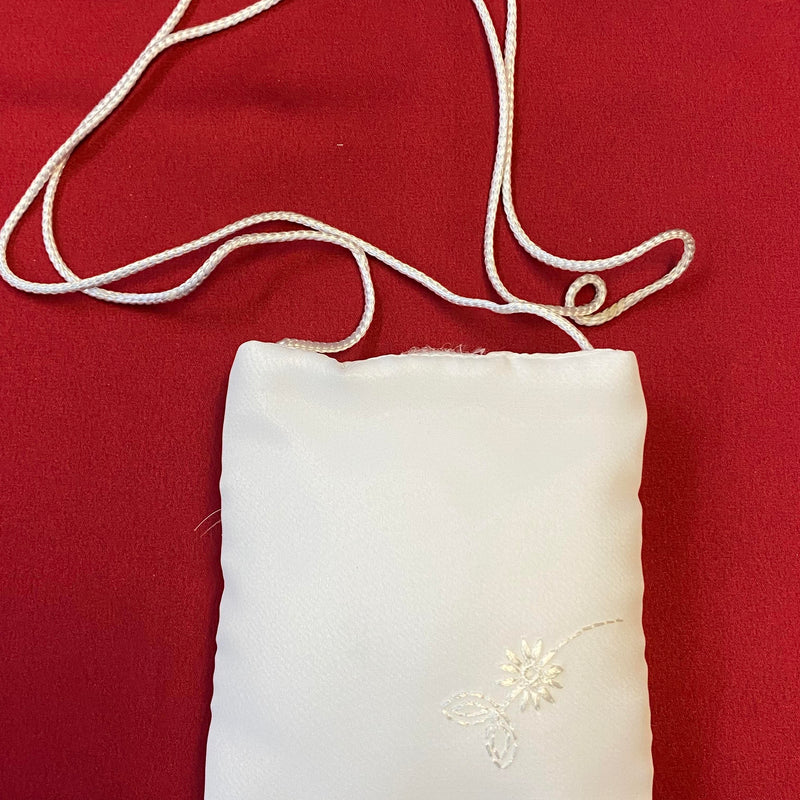 Kommunion Handtasche weiß mit Stickerei
