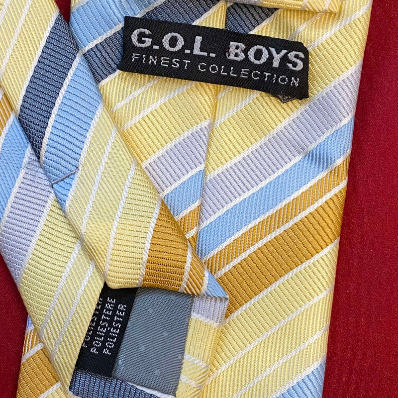 Jungenkrawatte gelb hellblau elegant