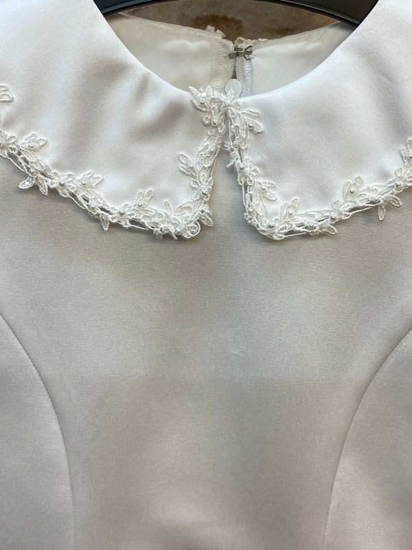 Blumenmädchen Kleid Weiß – Gr. 128, Ansicht 2