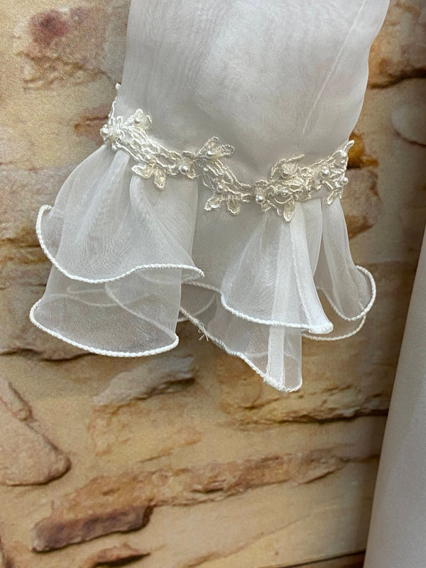 Blumenmädchen Kleid Weiß – Gr. 128, Ansicht 3