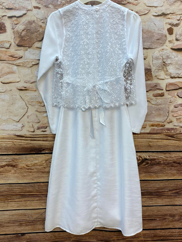 Kommunionkleid mit Spitze – Gr. 152 – Weiß, Ansicht 4