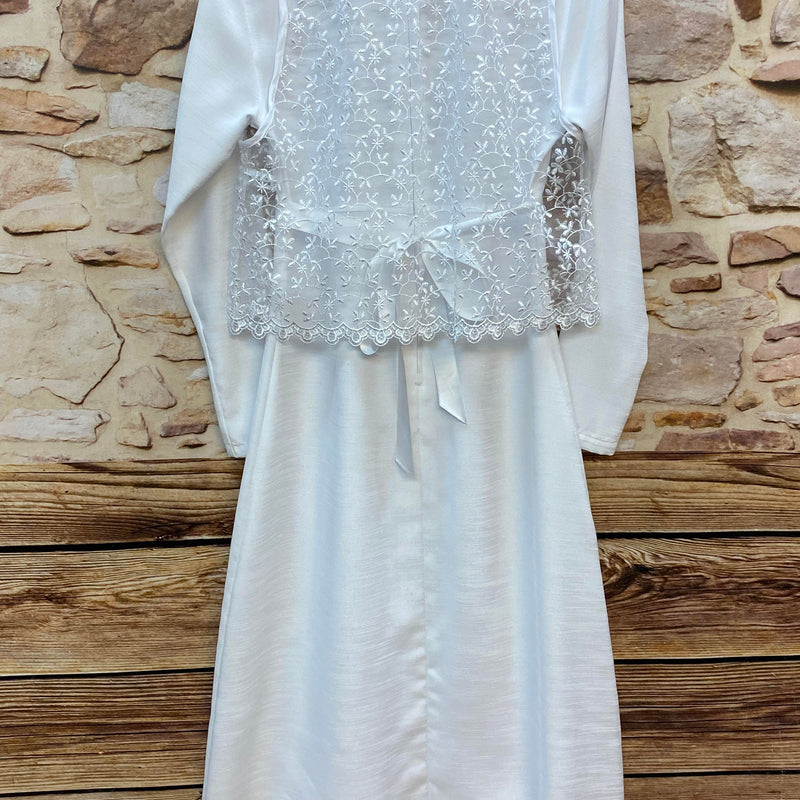 Kommunionkleid mit Spitze – Gr. 152 – Weiß, Ansicht 4