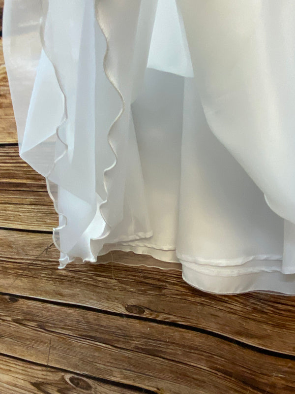 Kommunionkleid weiß mit floraler Stickerei – Gr. 152