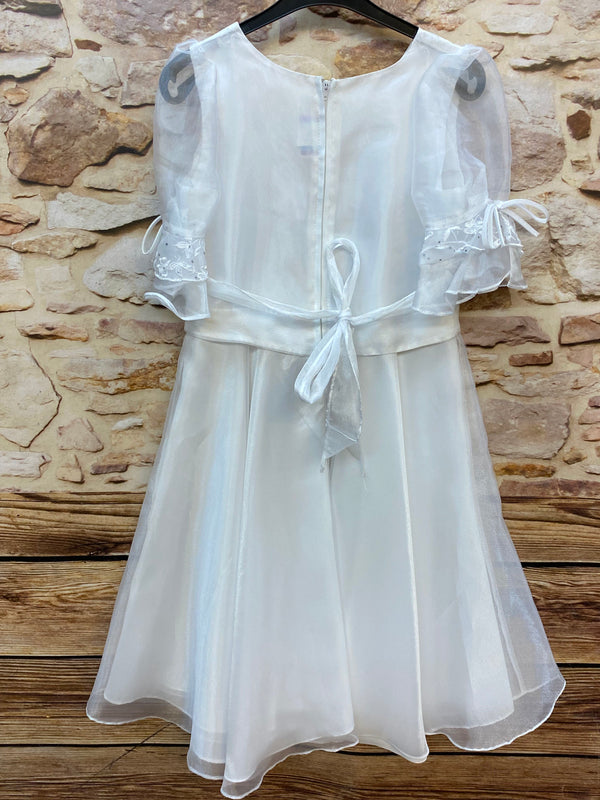 Kommunionkleid Weiß – Gr. 146 | Stickerei ungetragen