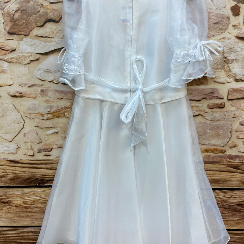 Kommunionkleid Weiß – Gr. 146 | Stickerei ungetragen