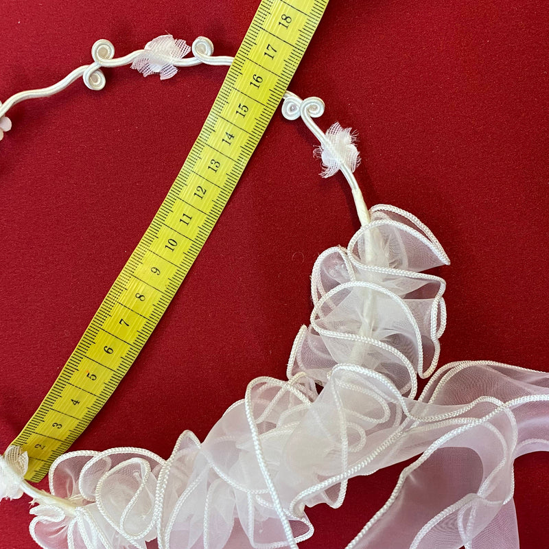 Kommunion Haarschmuck weiß mit Schleife – Stirnreif Mädchen ungetragen, Ansicht 3