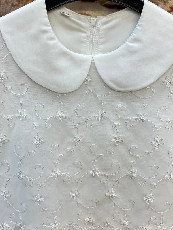 Kommunionkleid Gr. 128 Bianca Corela 2-teilig weiß Festkleid Blumenmädchen Spitze langarm