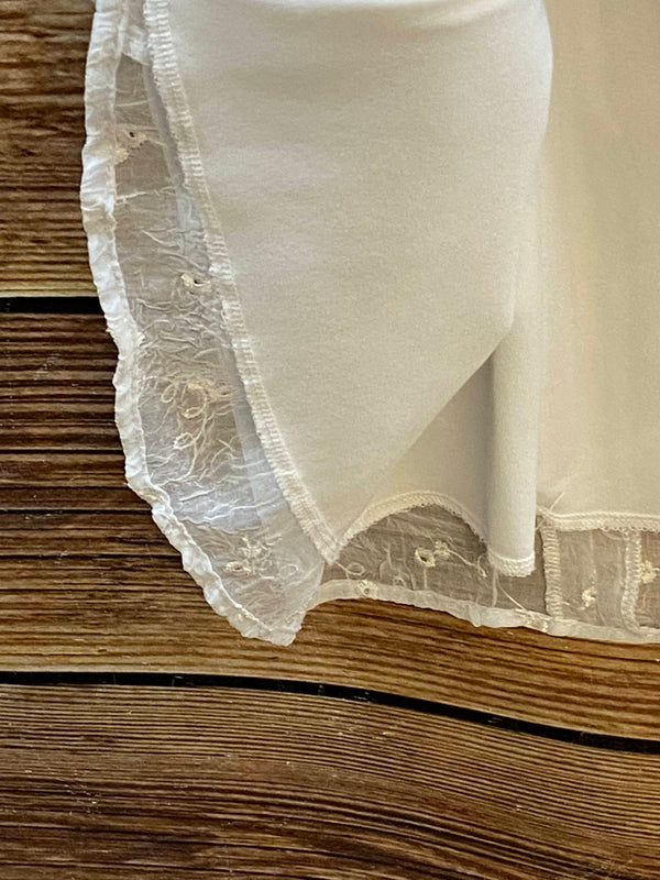 Kommunionkleid Gr. 146 2-teilig weiß Spitze langarm Festkleid Blumenmädchen