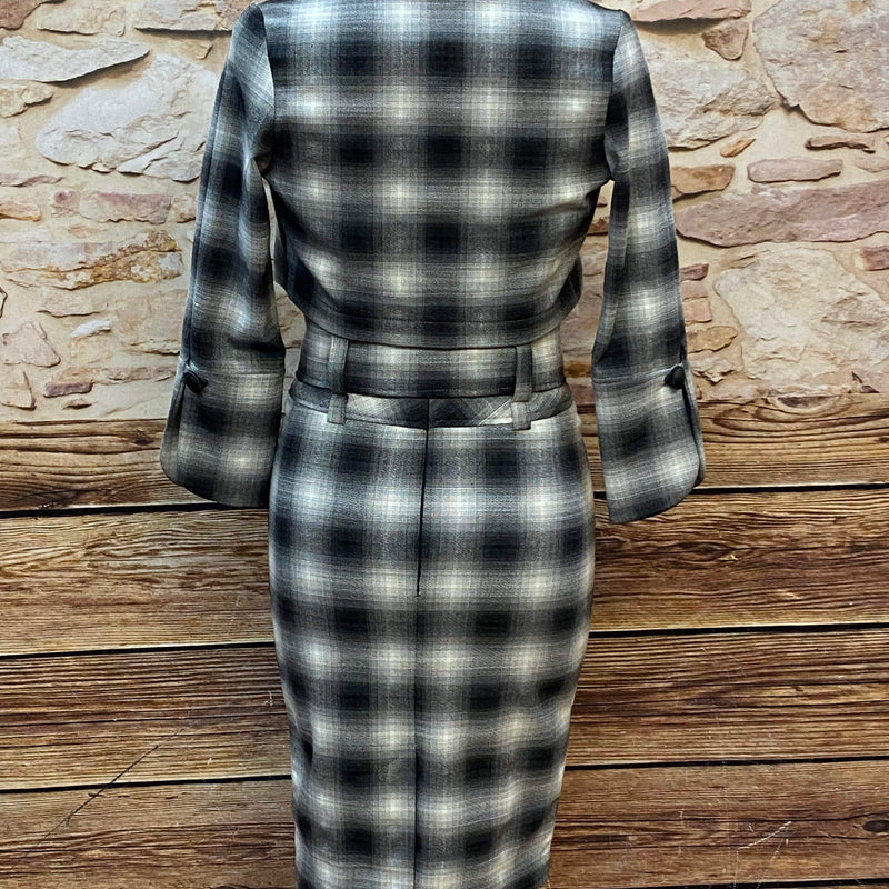 Eleganz in Karomuster: Vintage Damen-Kostüm in Größe 36 (34)