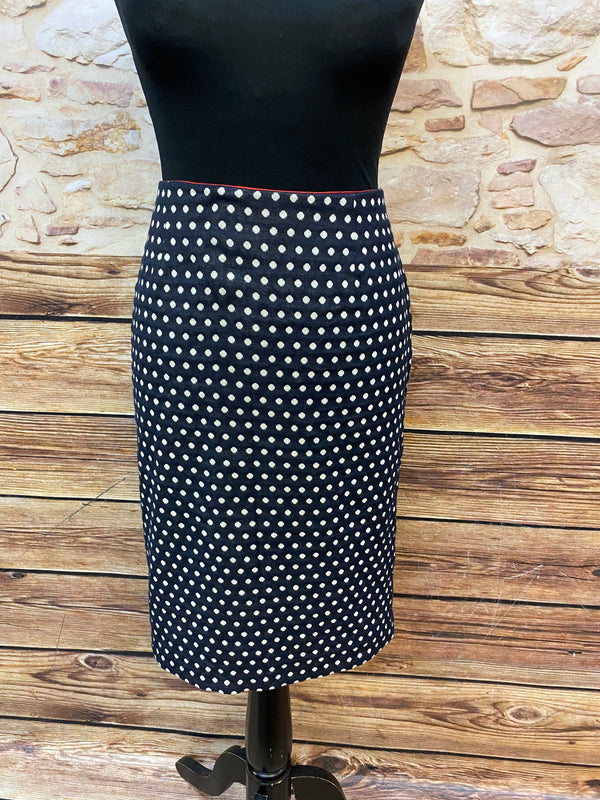 Vintage-Kostüm mit Punkten und Accessoire, Unikat
