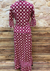 Romantisches Vintage-Kostüm in Blumenmuster, Größe 38