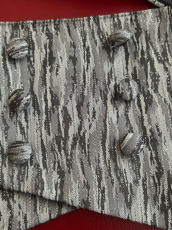 Vintage Kummerbund-Set in Silber-Grau mit Fliege