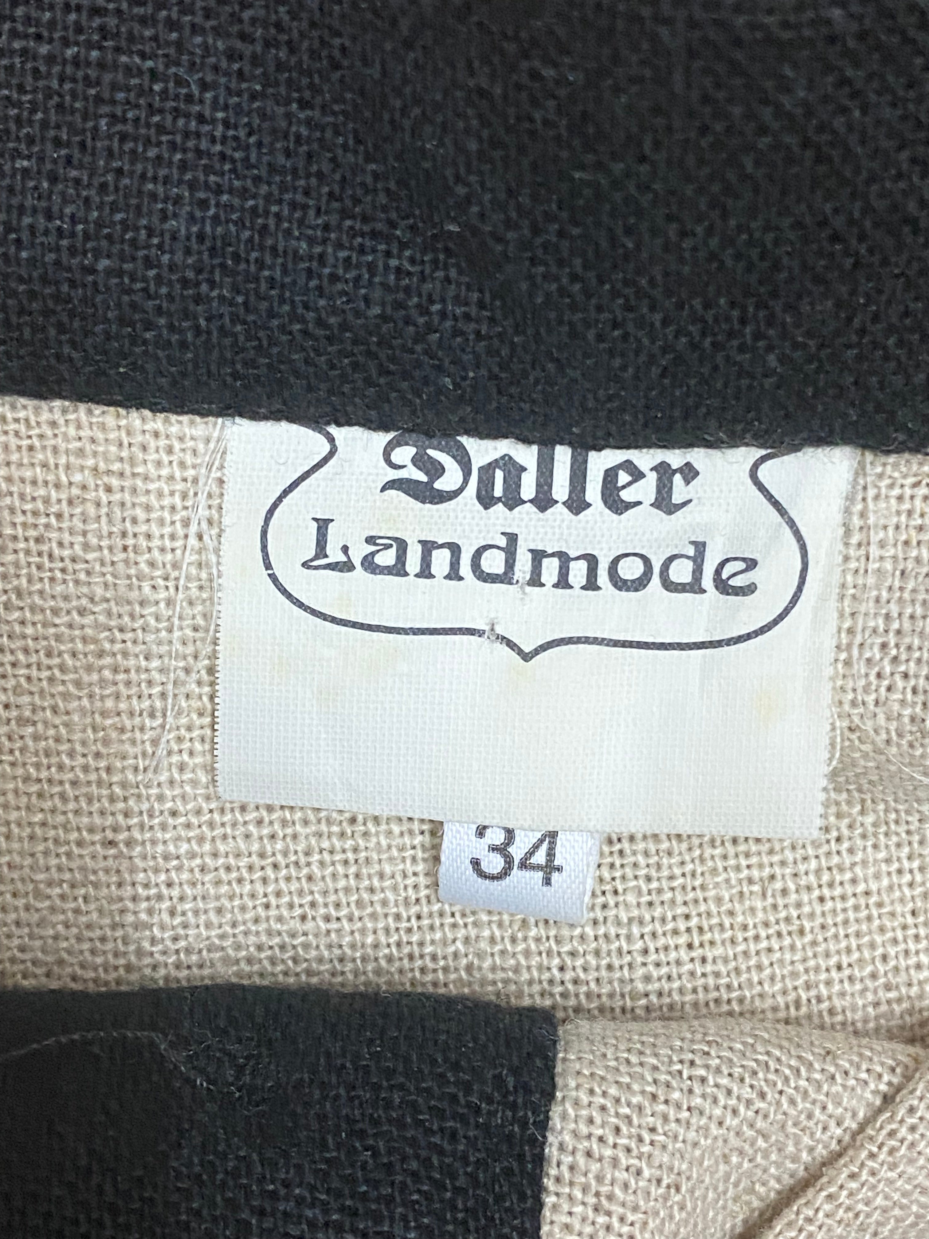 Kurzer Trachtenrock von der Marke Daller Landmode beige/schwarz Gr.34 Vintage