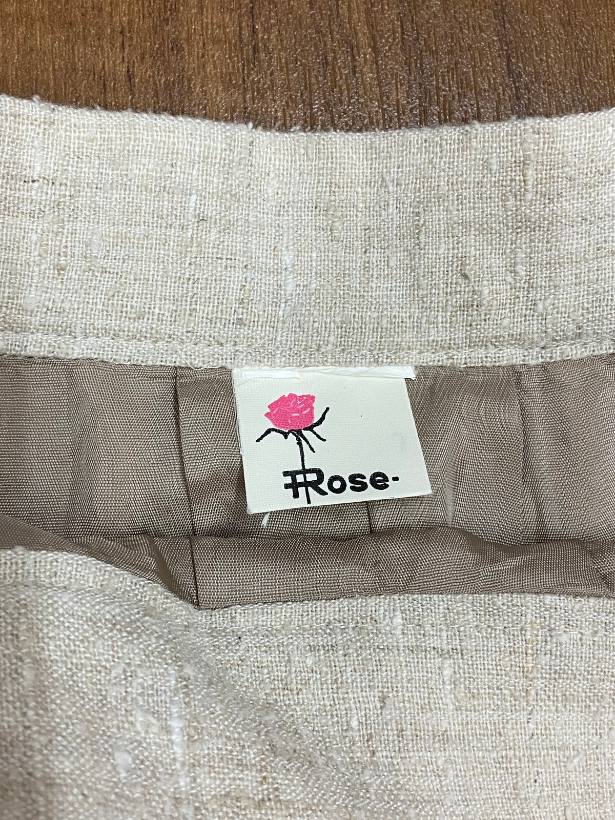 Jupe courte vintage traditionnelle de la Rose beige/naturel taille 32