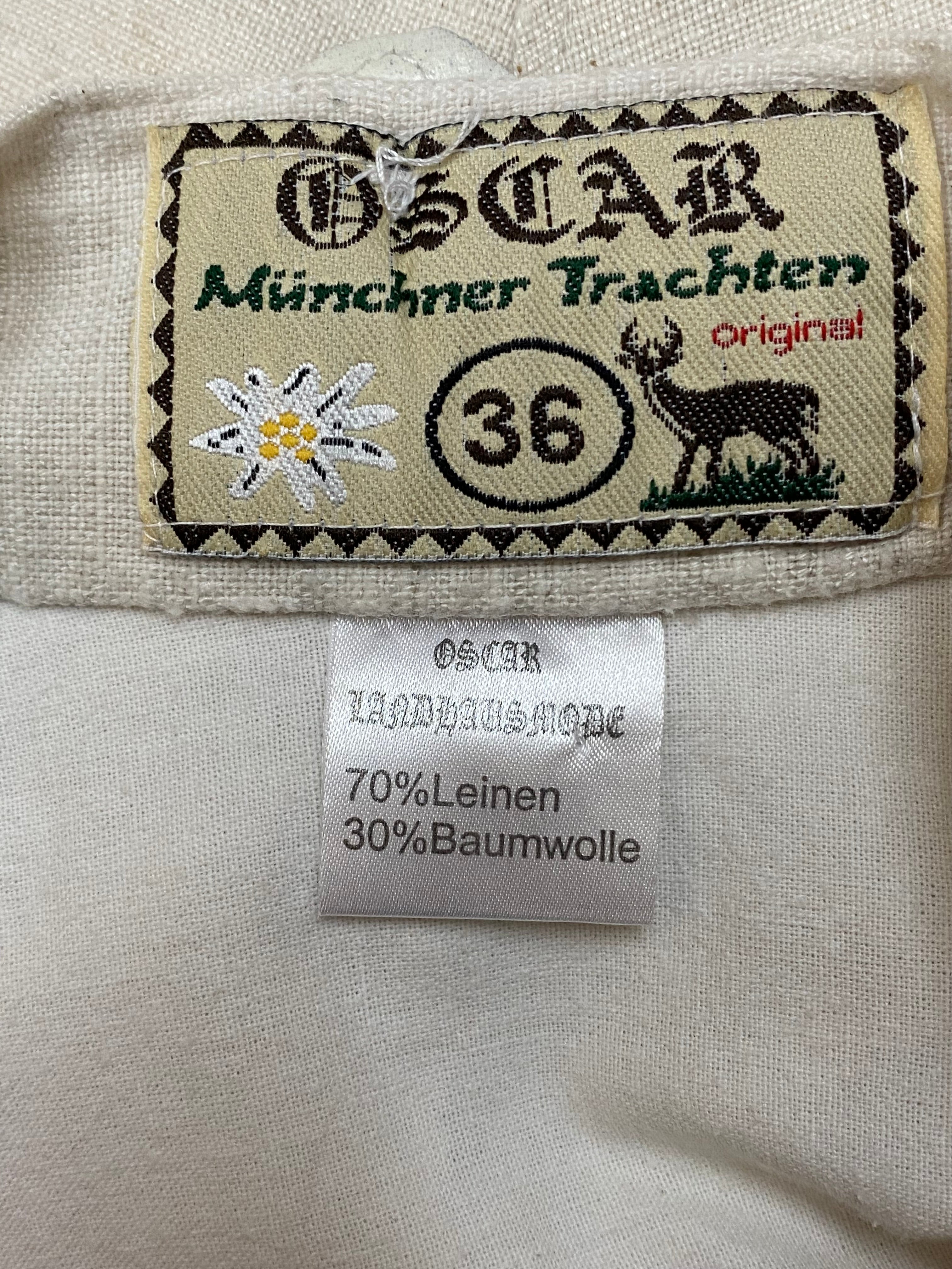 Kurzer Landhausrock von der Marke Oskar Münchner Trachten beige Gr.36