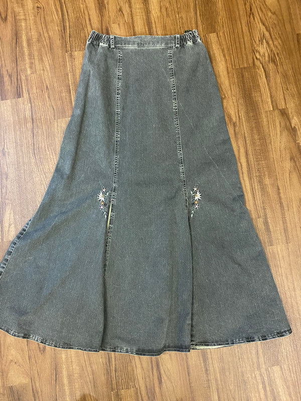 Damen Trachtenrock im Jeans-Look von Landhaus – Grün/Grau, Größe 38