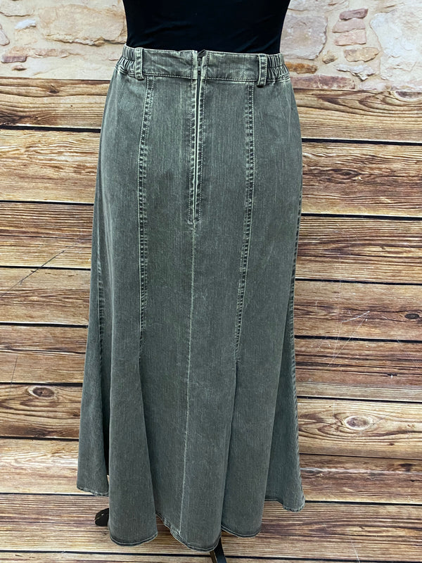 Damen Trachtenrock im Jeans-Look von Landhaus – Grün/Grau, Größe 38