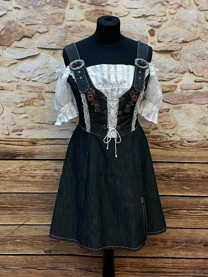 Schwarzes Landhauskleid in Größe 36