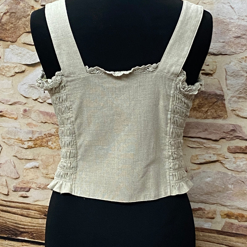 Trachtenmieder Country Line mit Trägern Schnürung Spitze Corsage Gr.38
