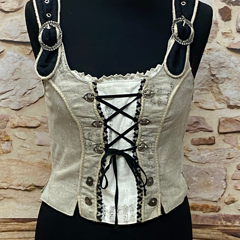 Landhausstil Mieder Corsage mit Träger ärmellos Country Line Gr.34
