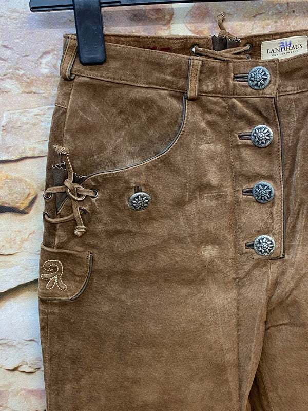 Lange Lederhose Damen Gr. 34 – braune C&A Landhaus Trachtenlederhose, Ansicht 4