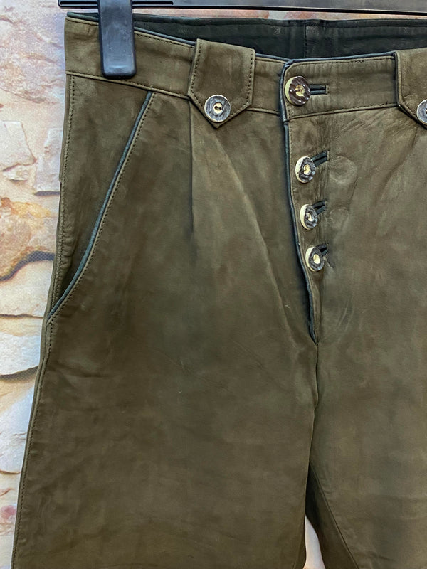 Lange Lederhose Damen Gr. 46 – grüne Canda Lederhose aus Echtleder, Ansicht 4