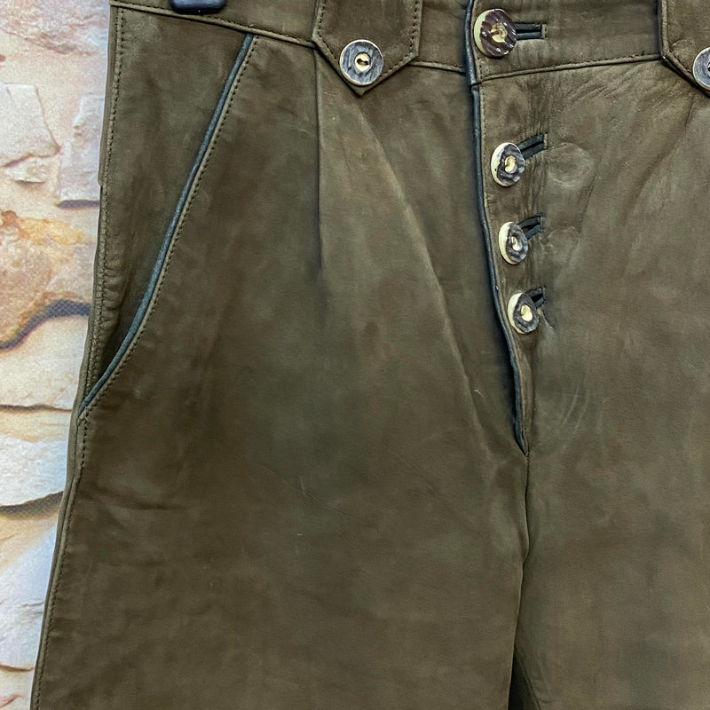 Lange Lederhose Damen Gr. 46 – grüne Canda Lederhose aus Echtleder, Ansicht 4