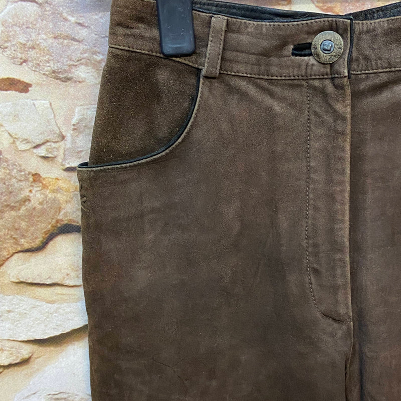 Lange Lederhose Damen Gr. 36 – braune Tofana Lederhose aus Echtleder, Ansicht 3