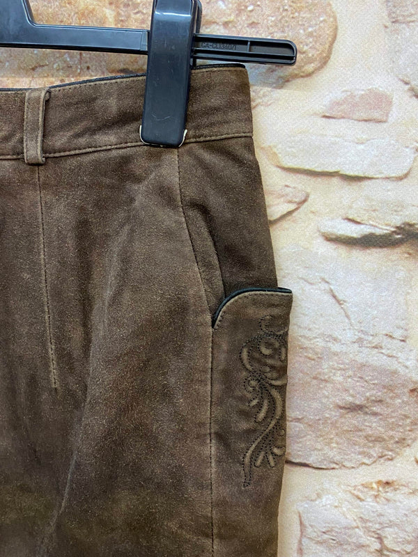 Lange Lederhose Damen Gr. 36 – braune Tofana Lederhose aus Echtleder, Ansicht 4