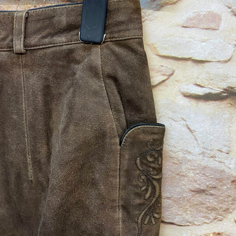 Lange Lederhose Damen Gr. 36 – braune Tofana Lederhose aus Echtleder, Ansicht 4