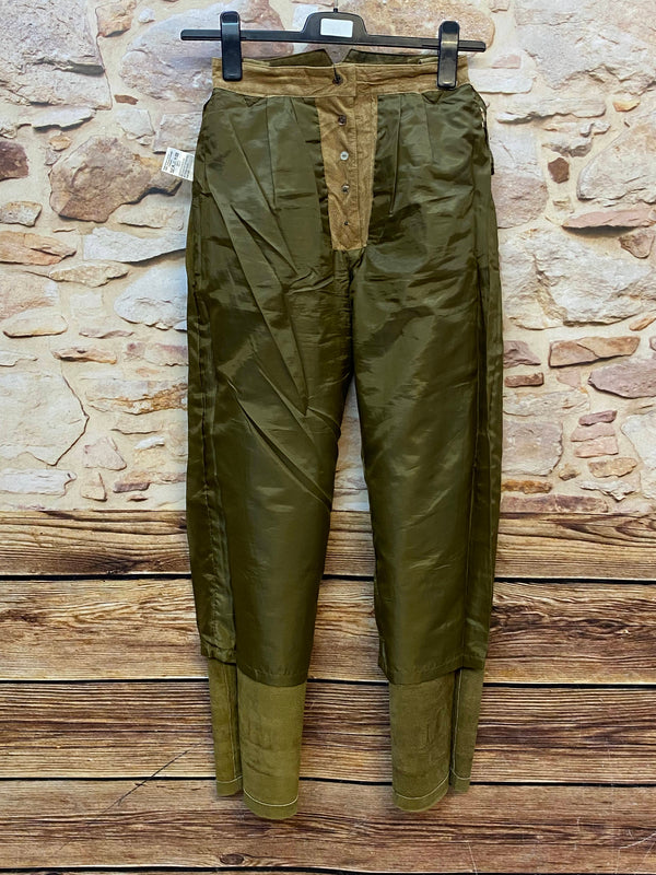 Lange Lederhose Damen Gr. 36 – olivgrüne Trachtenlederhose aus Echtleder, Ansicht 4