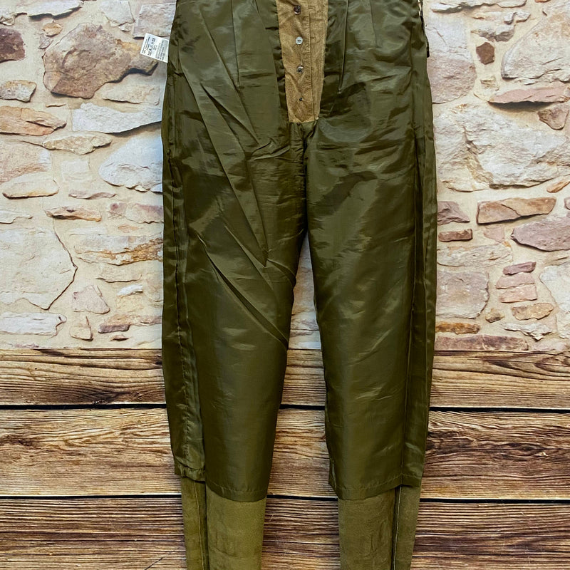 Lange Lederhose Damen Gr. 36 – olivgrüne Trachtenlederhose aus Echtleder, Ansicht 4
