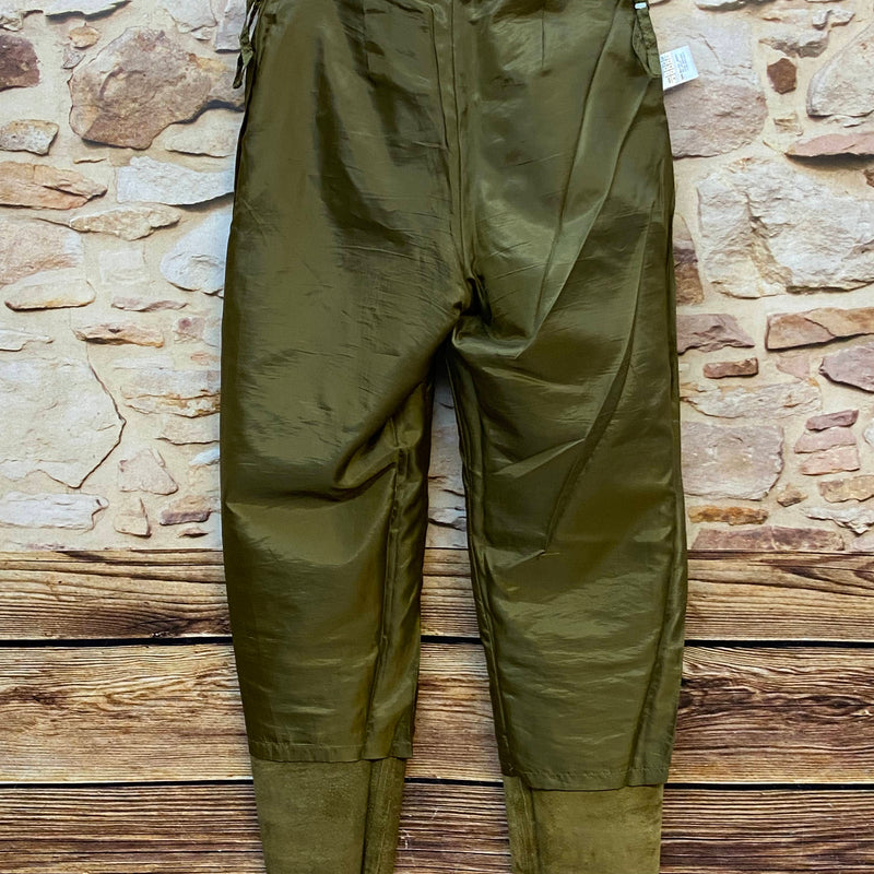 Lange Lederhose Damen Gr. 36 – olivgrüne Trachtenlederhose aus Echtleder, Ansicht 5