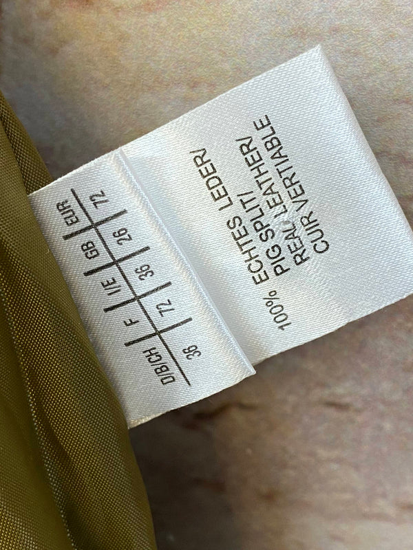 Lange Lederhose Damen Gr. 36 – olivgrüne Trachtenlederhose aus Echtleder, Ansicht 6